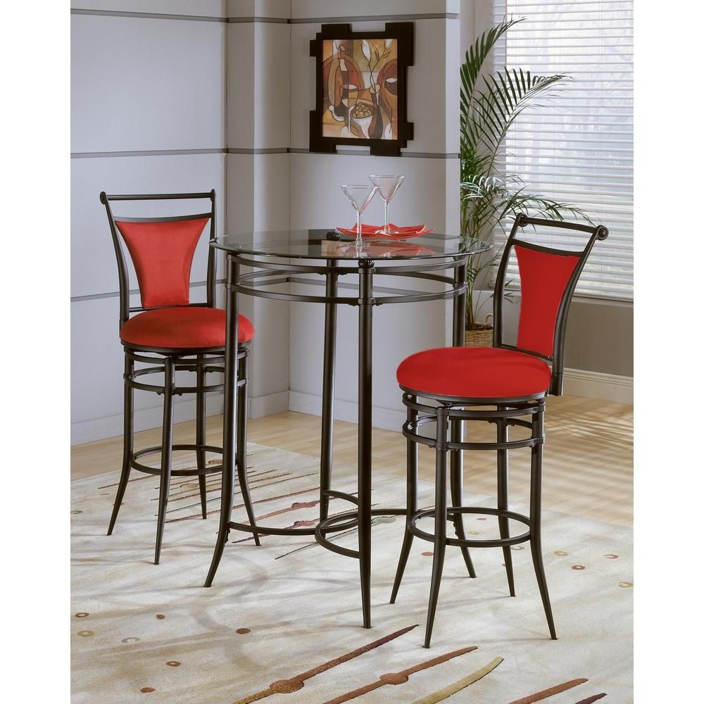 Glass top bistro table set