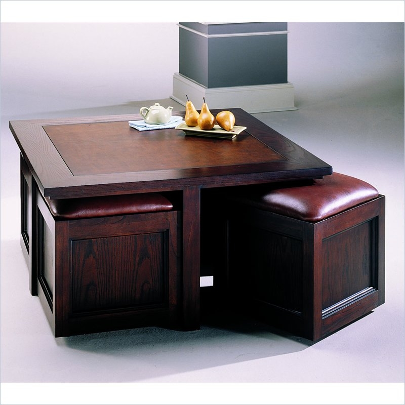 Kanson Square Cocktail Table W/storage Cubes