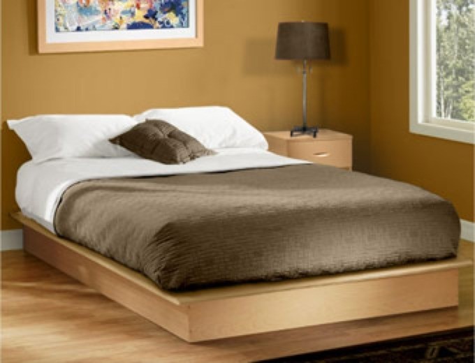 Low profile double bed