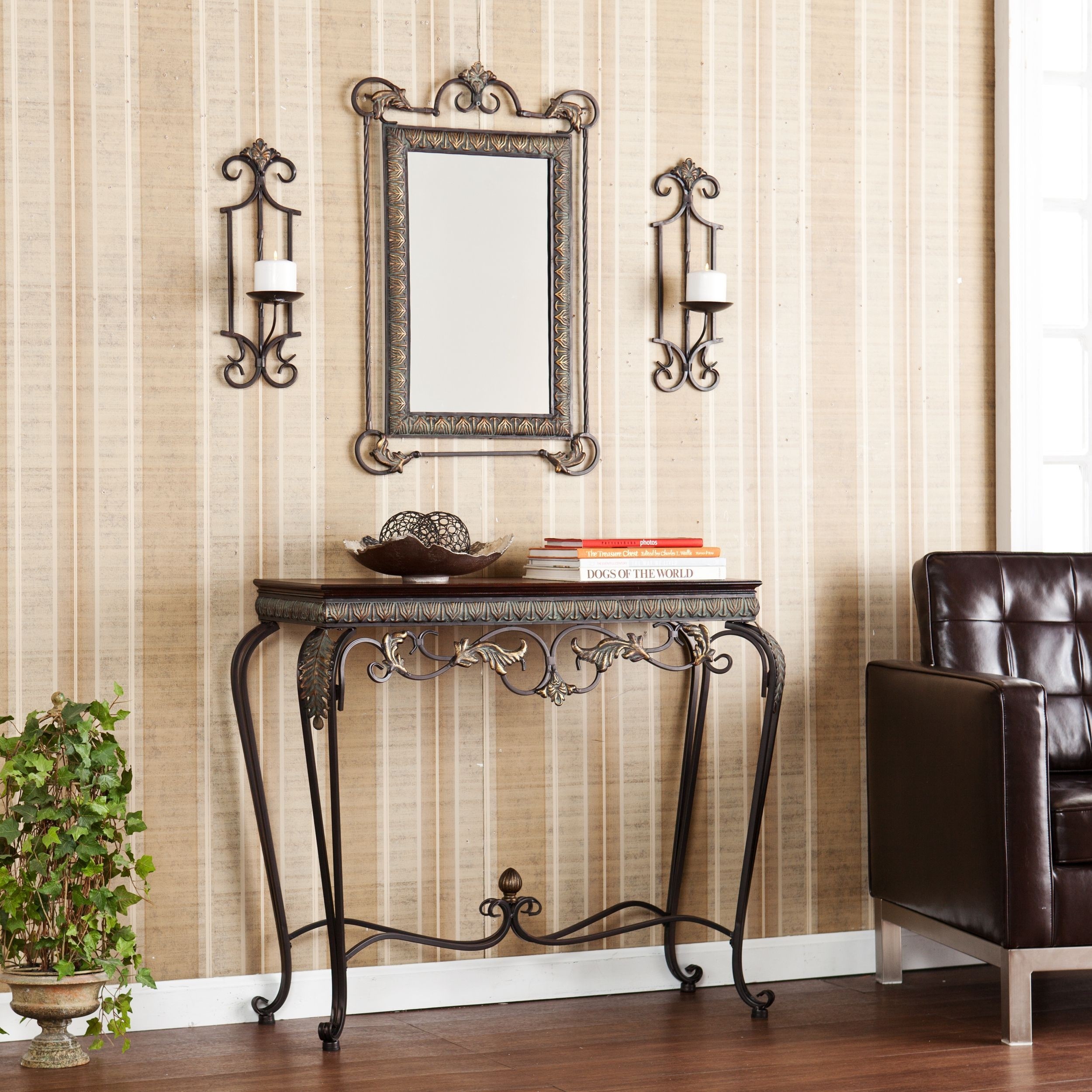 Metro Shop Upton Home Bransten Console/ Mirror/ Sconce Entryway 4-piece Set