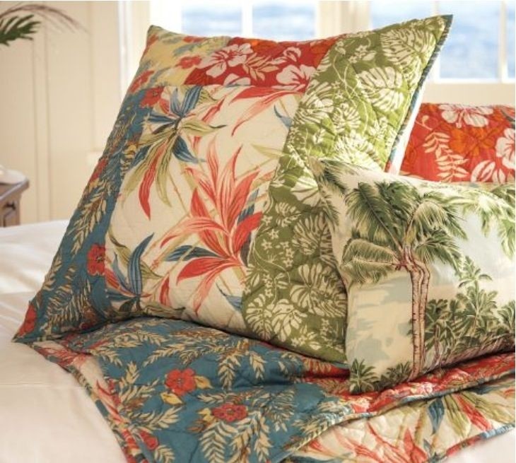Palm beach patchwork quilt sham