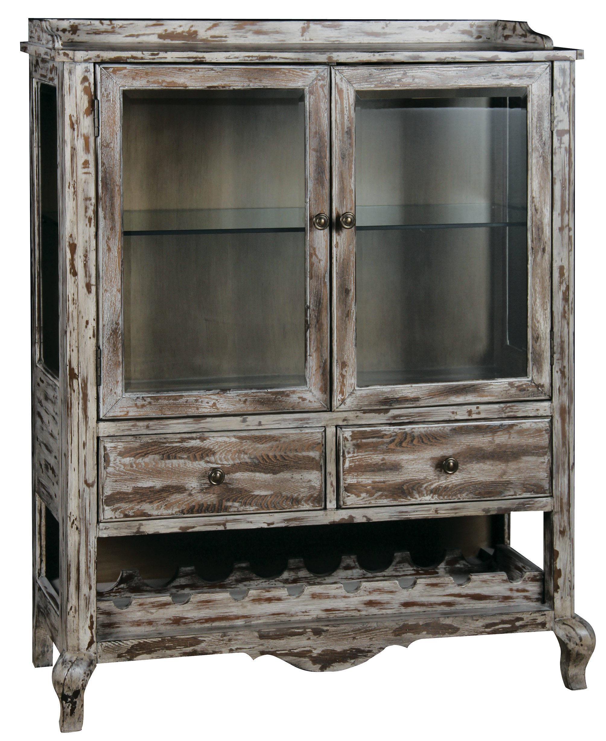 Pulaski Warren Wine Cabinet, 40 by 48 by 16-Inch, White/Natural