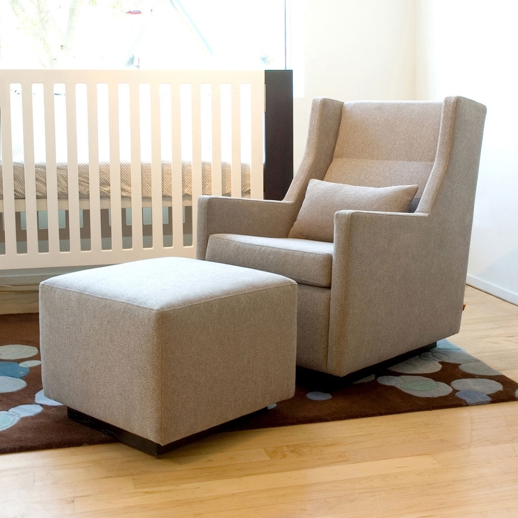 Swivel glider rocker chair with ottoman