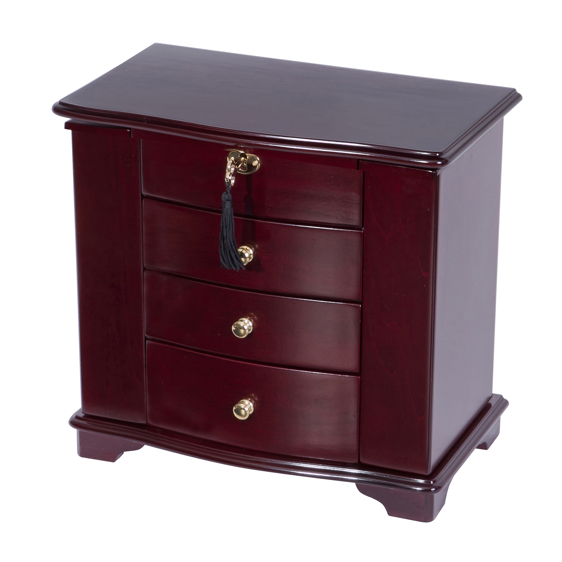 Tory Jewelry Box Waverly Wooden Jewelry Box, Cherry Finish