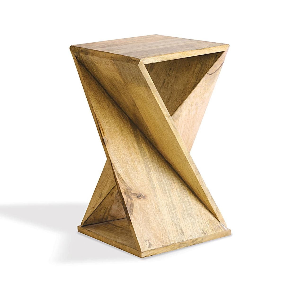Twisted wood stool
