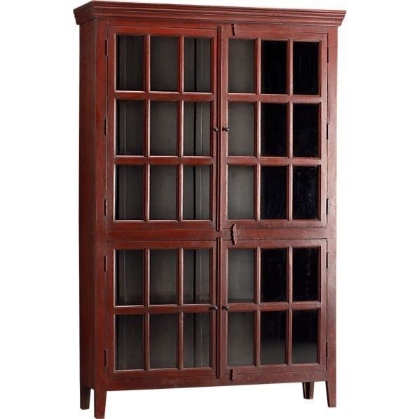 White bookcase with glass doors 1
