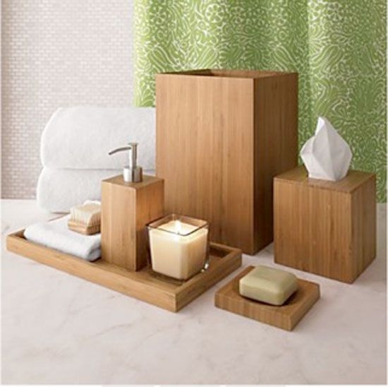 Wooden bath accessories