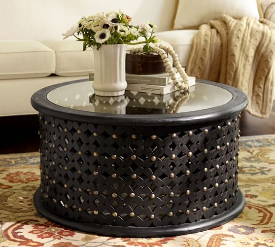 Bamileke carved wood side table