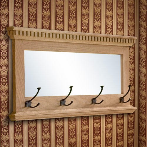 Coat hook rack with mirror
