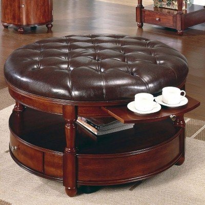 Coffee table storage ottoman