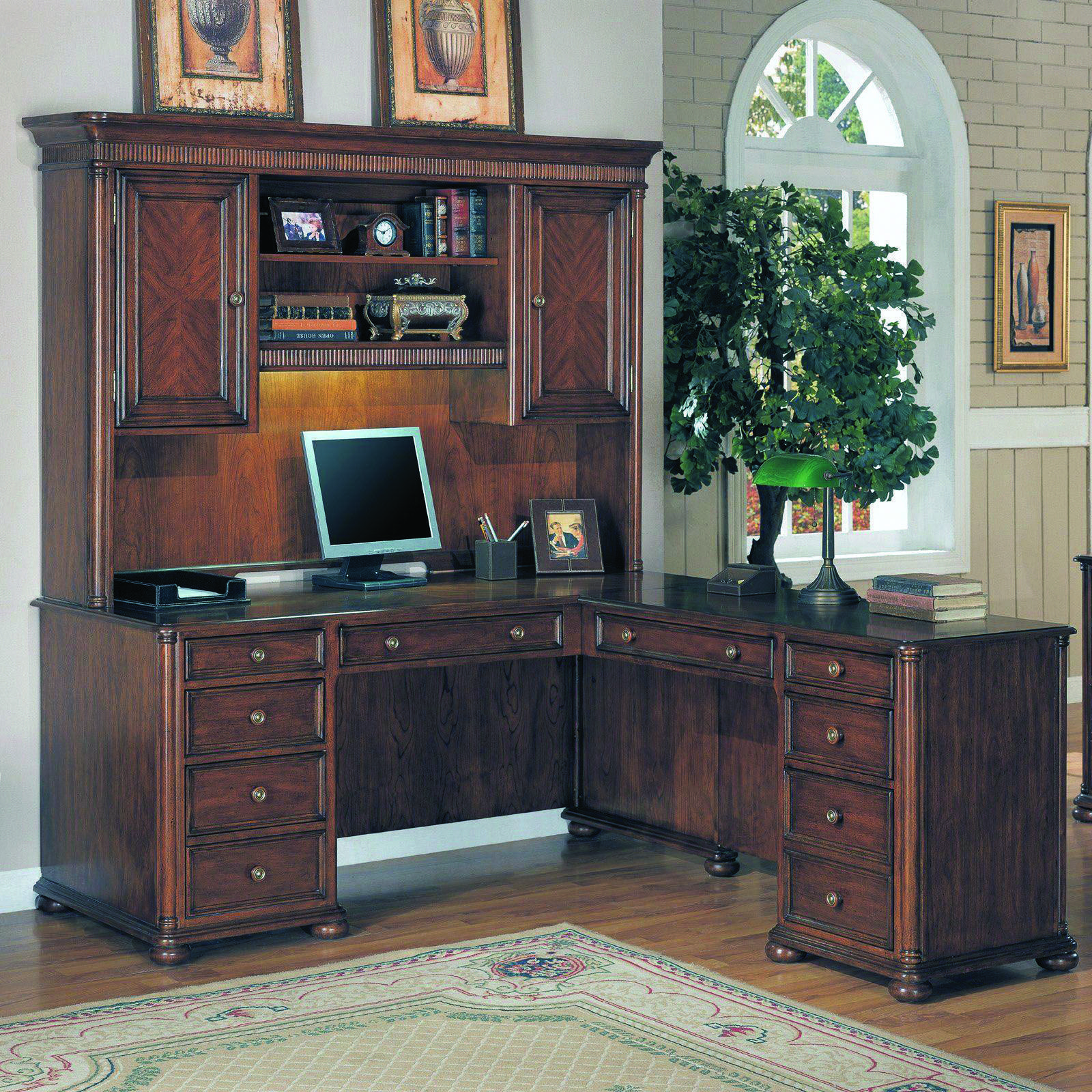 Corner l shaped desk with hutch home office desks l