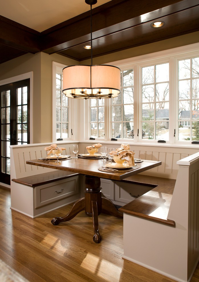 Dining table bench seat with back