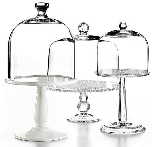Footed cake stand with dome