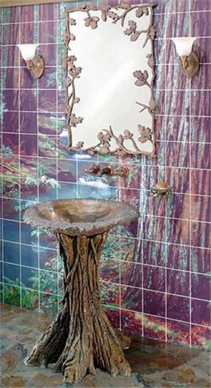 Glass bowl pedestal sinks