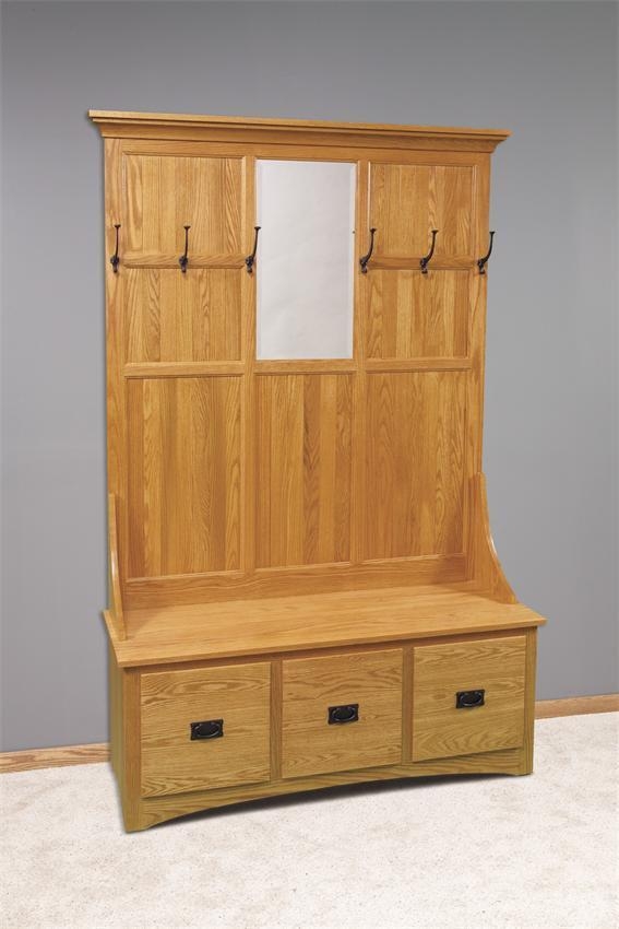 Our amish handcrafted mission hall tree with storage bench 3