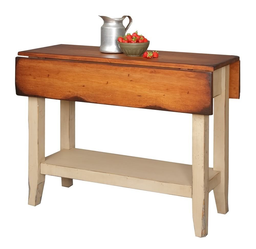 Primitive Kitchen Island Table Small Drop Side Farmhouse Country Farm Furniture