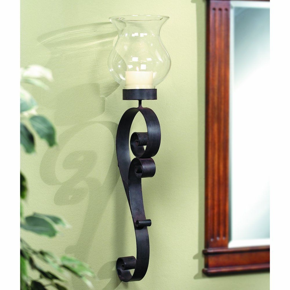 Swirl Wall Hurricane Candleholder Wall Sconce Iron Candle Holder Tall 28 5