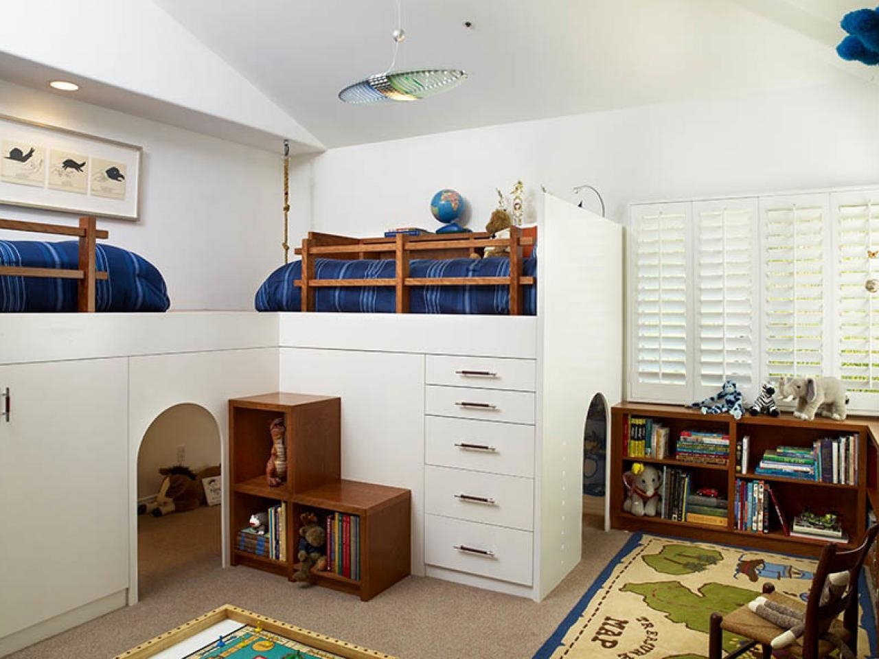 Twin loft bed with storage underneath