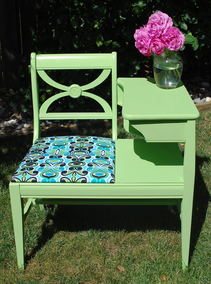 Vintage gossip bench telephone table