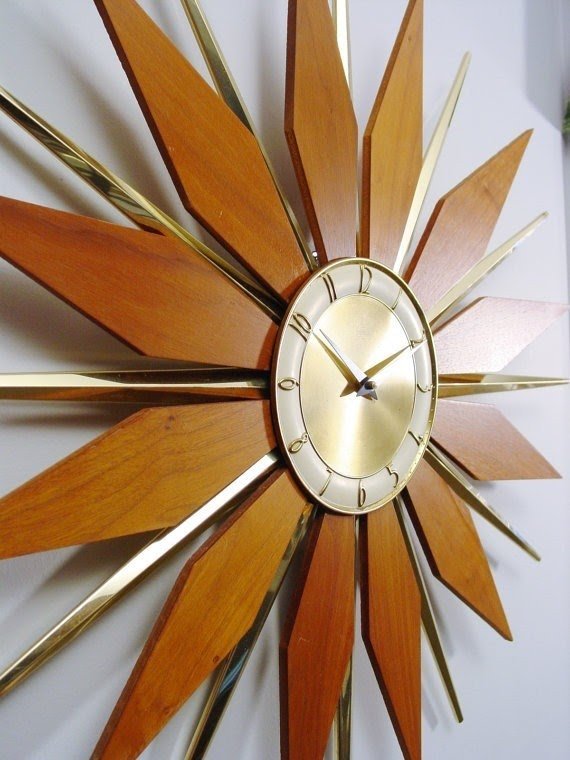 Vintage starburst clock mid century