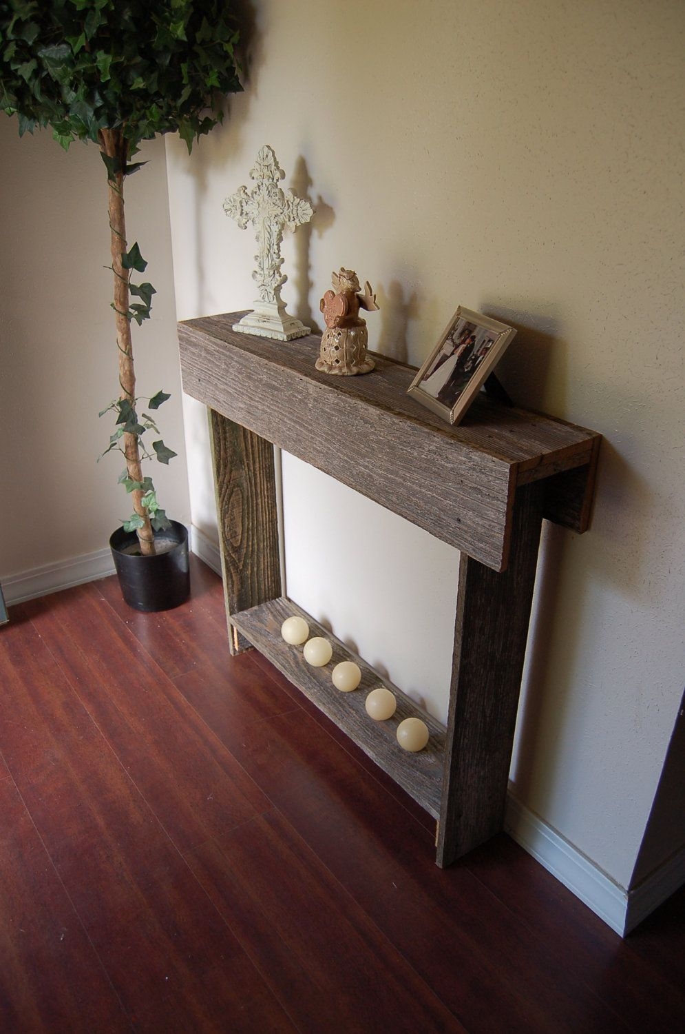 Wood console table skinny entry table small table by birdcottage