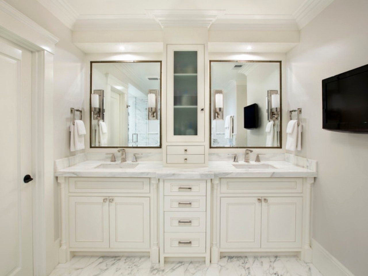 Center console cabinet transitional bathroom allwood construction