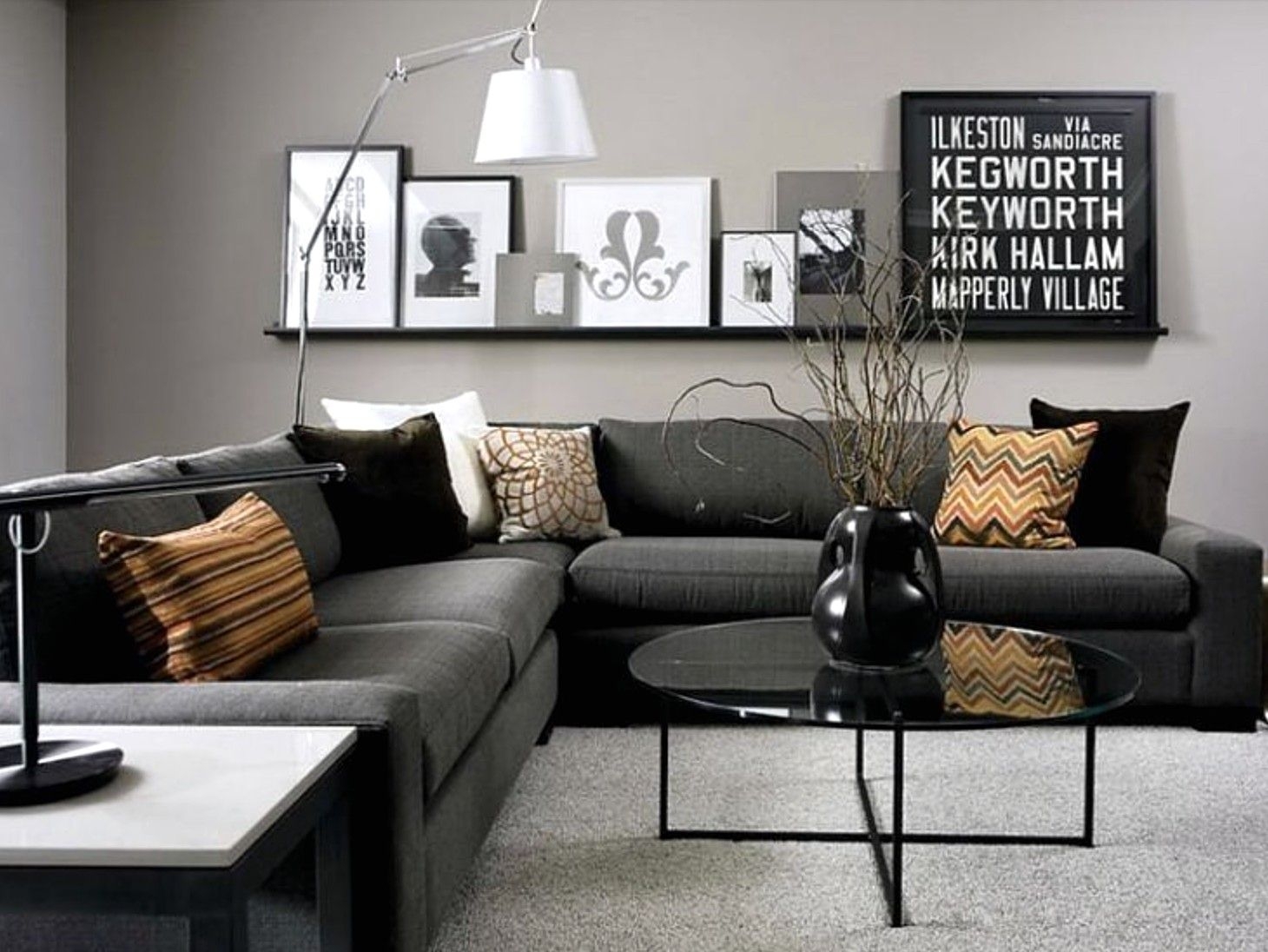 Charcoal sectional sofa