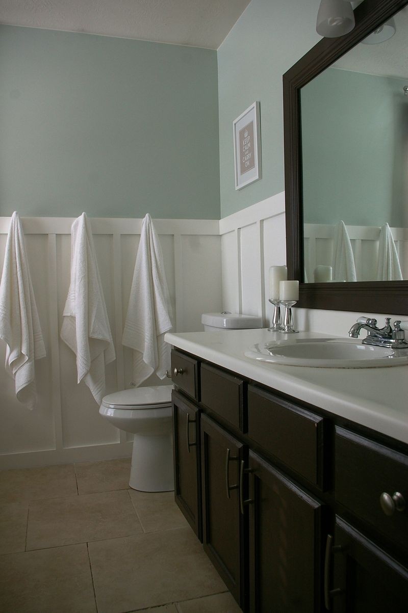 Dark vanity bathroom