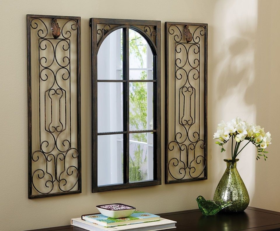 Iron scroll wall art