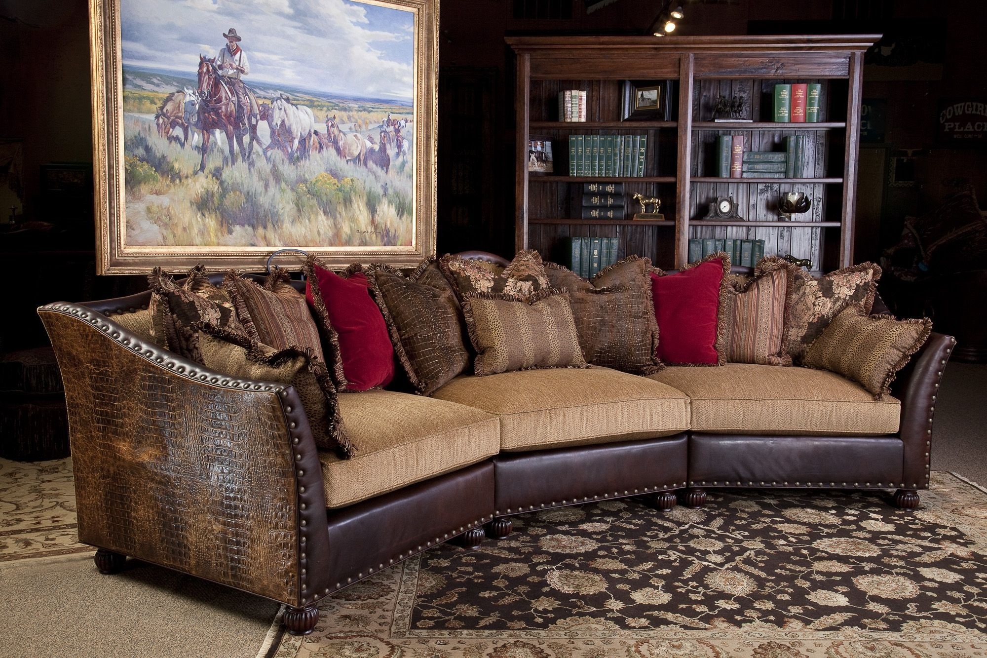 Leather and fabric sectional sofas