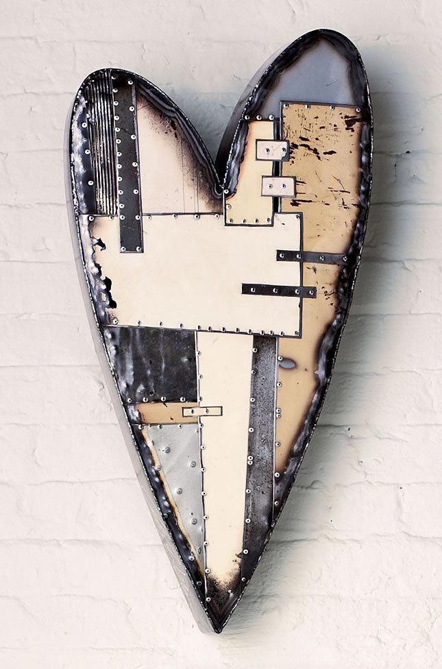 Metal heart wall art 1
