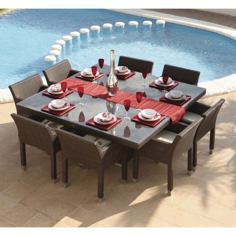 Skyline design metz 8 seater square dining set