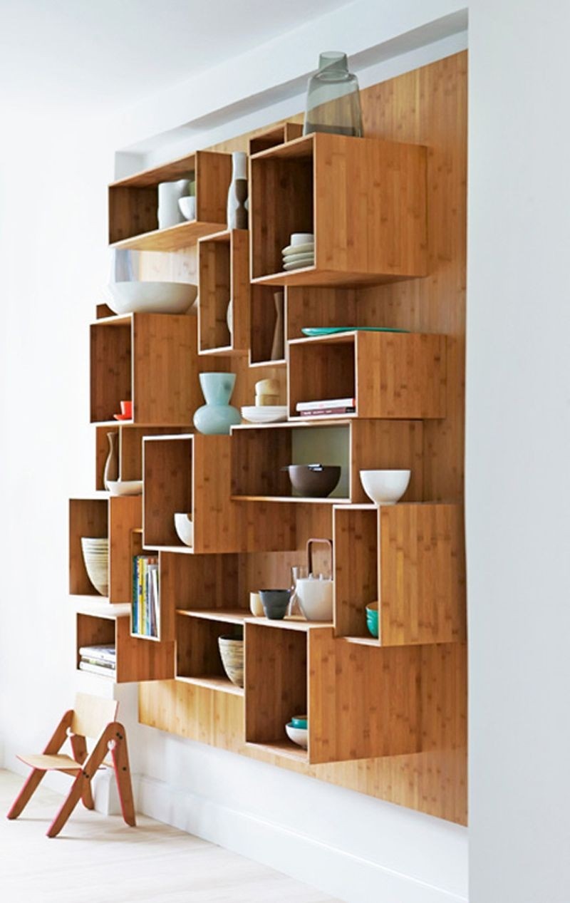 Solid wood cube storage