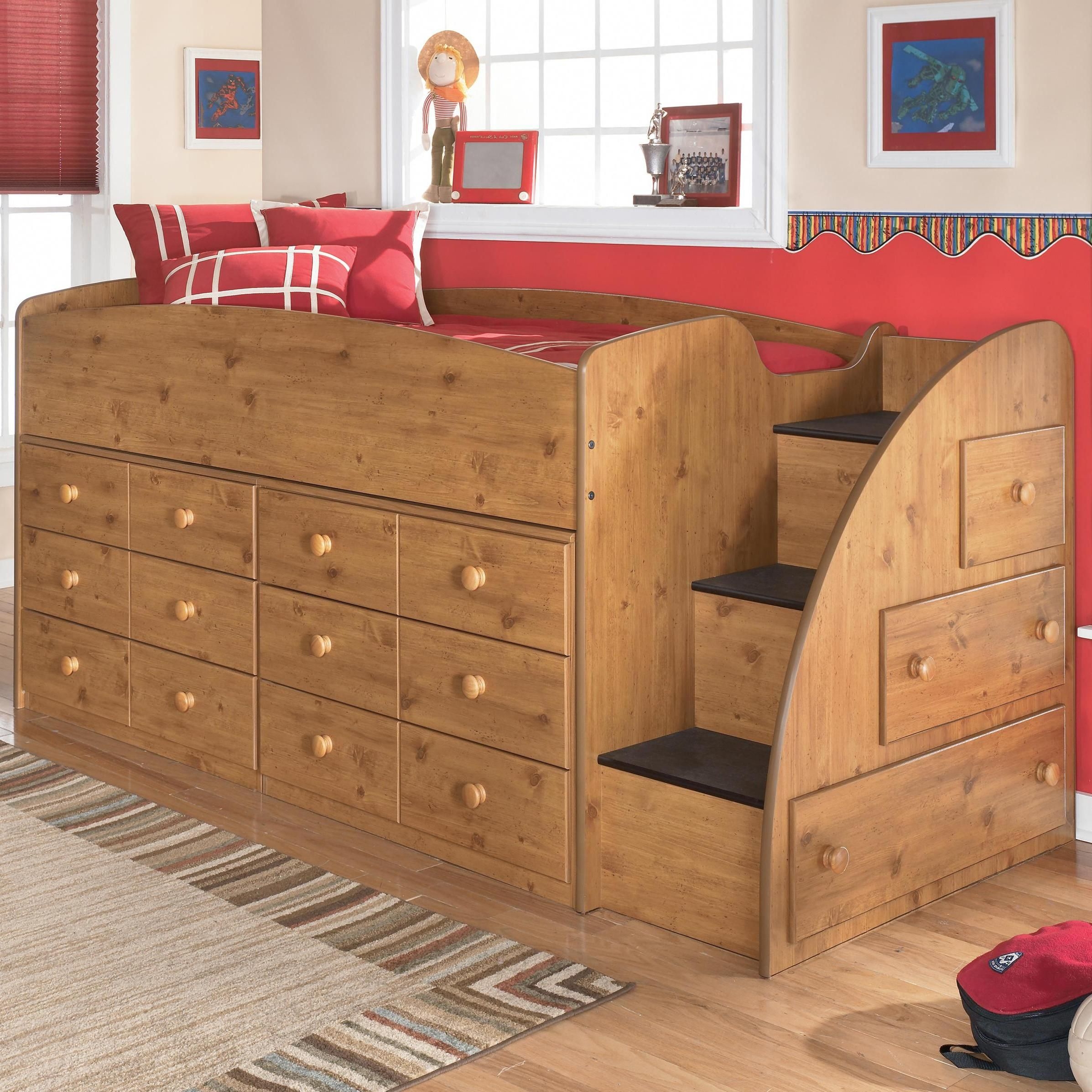 Twin loft bed with storage underneath 12