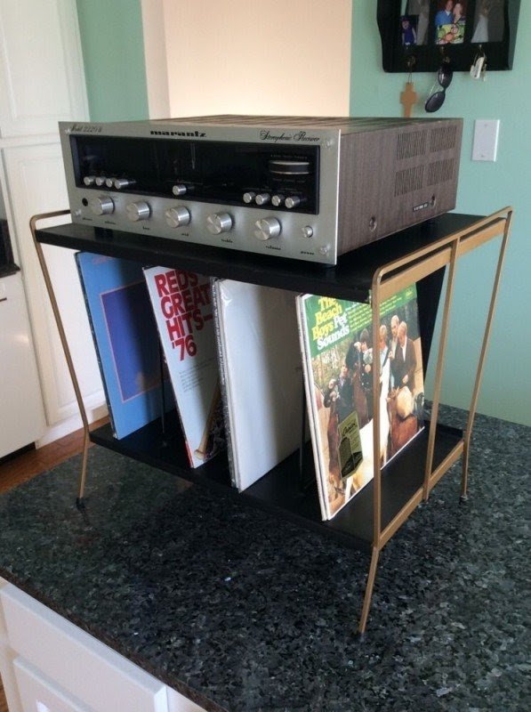 Vintage Stereo Stand Album Record Rack Retro Deco Eames Era Mid Century Atomic