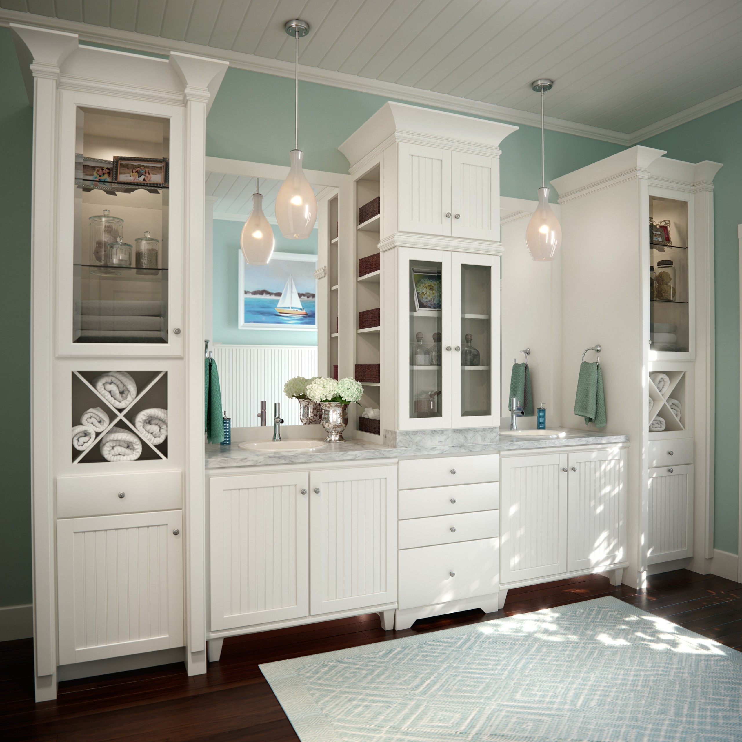 Waypoint living spaces style 644 in maple linen cabinet towers