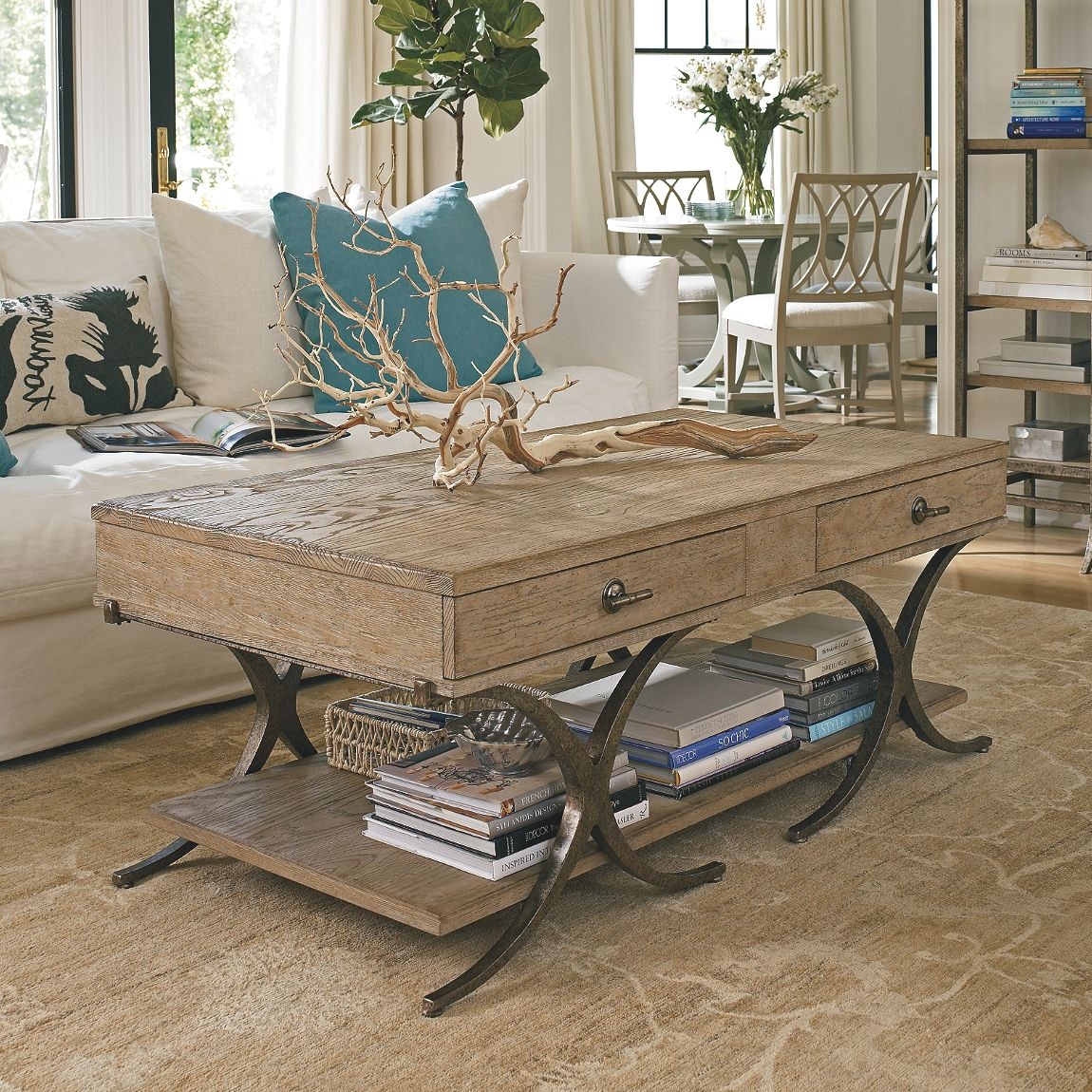 Antique wooden trunk coffee table