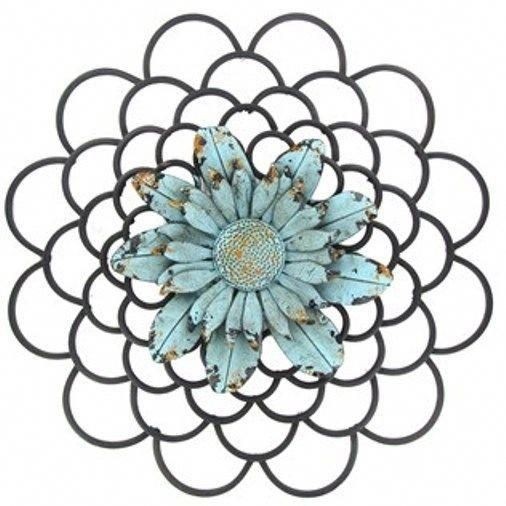 Blue metal wall art