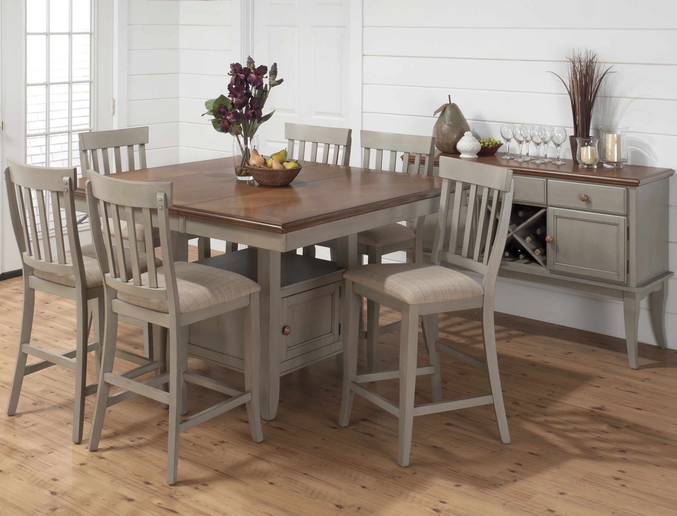 Counter height table with storage