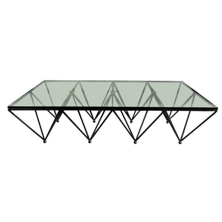 Glass top coffee table with metal base 2