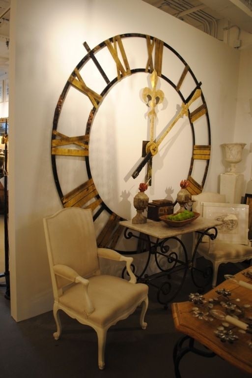 Large scale wrought iron clock face
