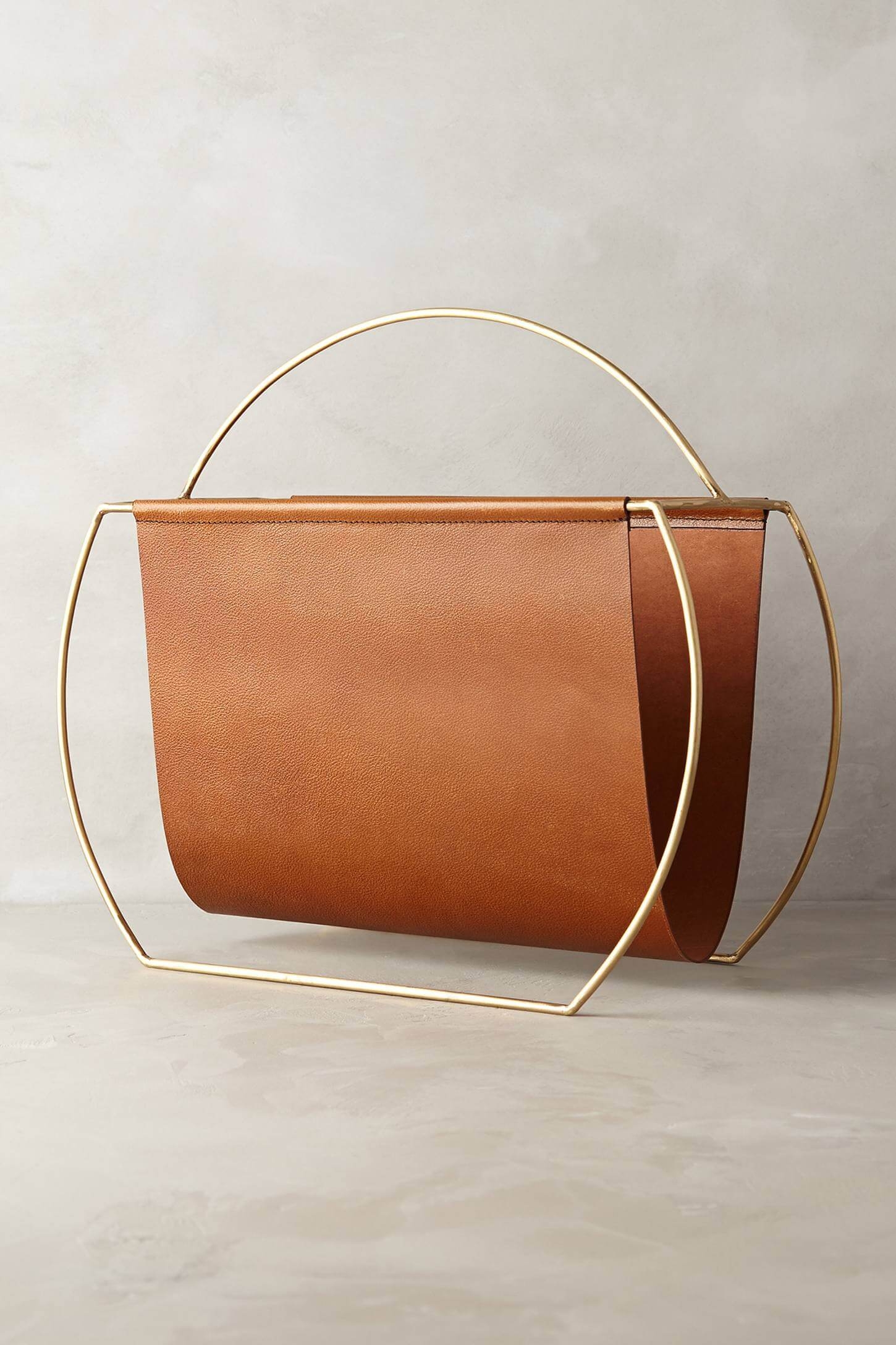 Leather magazine rack 4