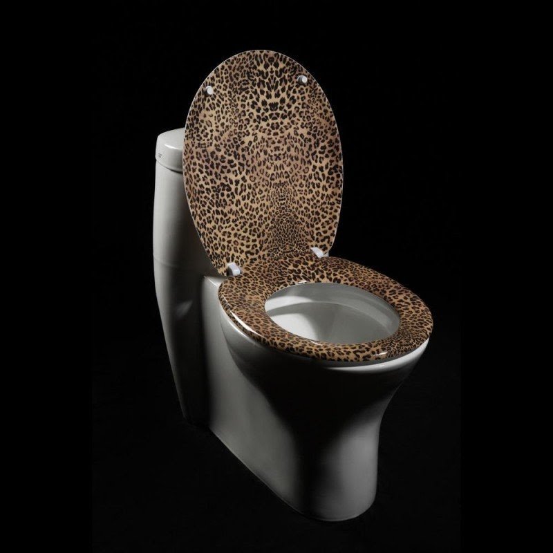 Leopard print designer melamine toilet seat cover