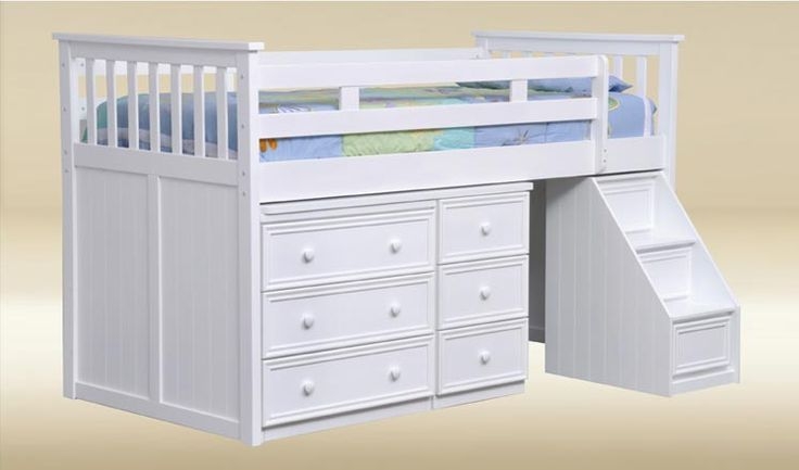 Loft beds with desk and stairs