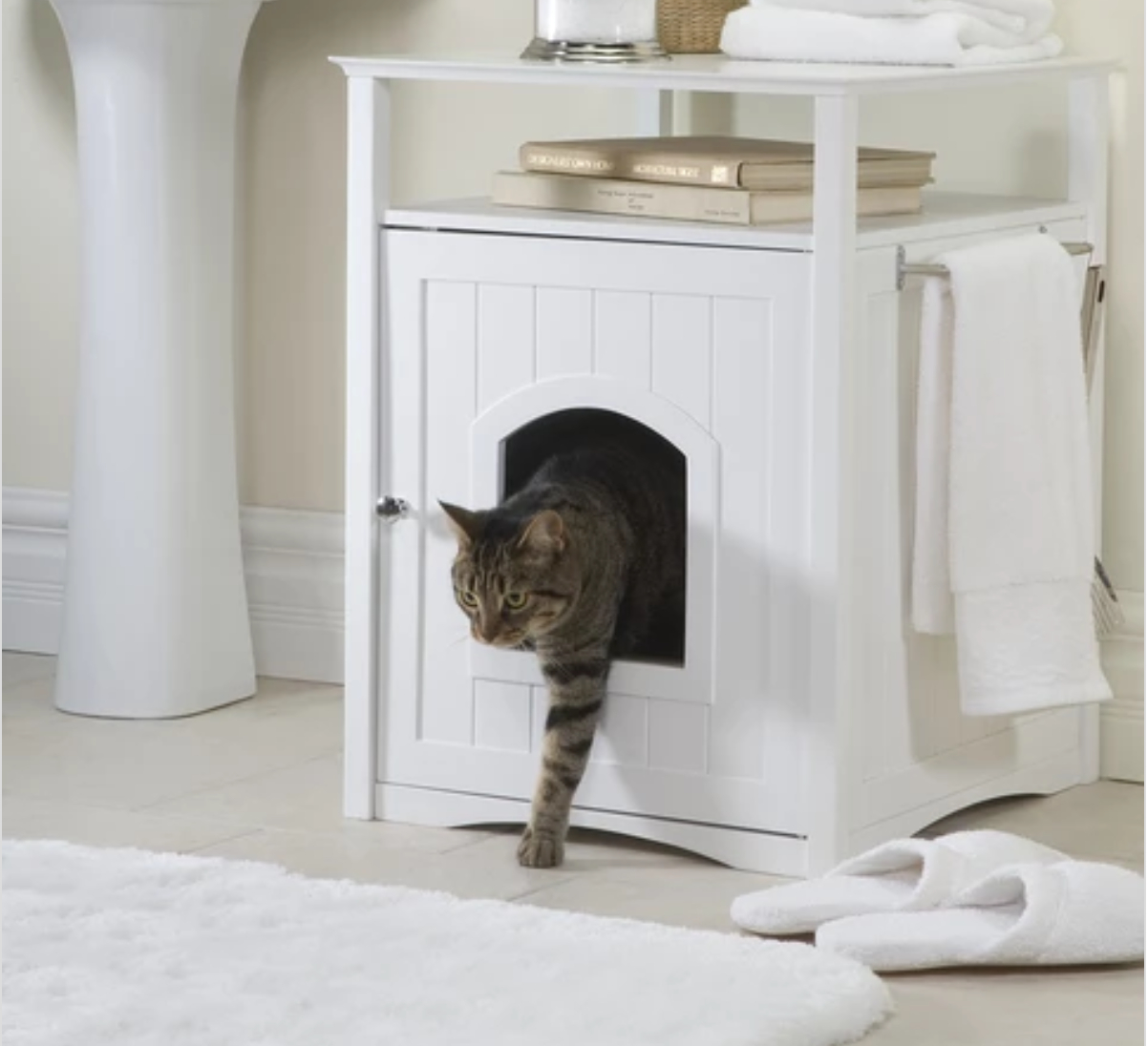 Merry products nightstand pet crate and litter box