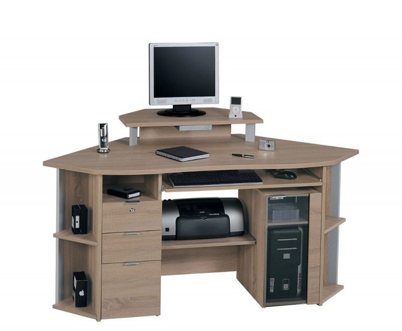 Oak desk with hutch