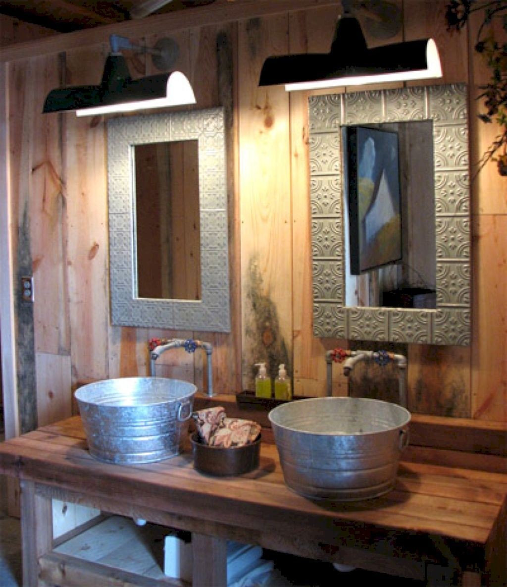 Rustic bathroom sinks