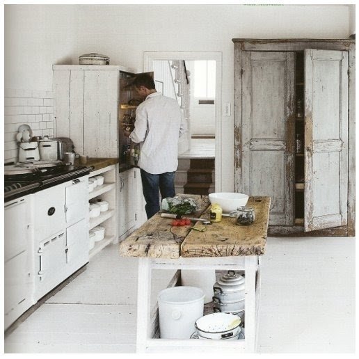 Rustic kitchen cart island