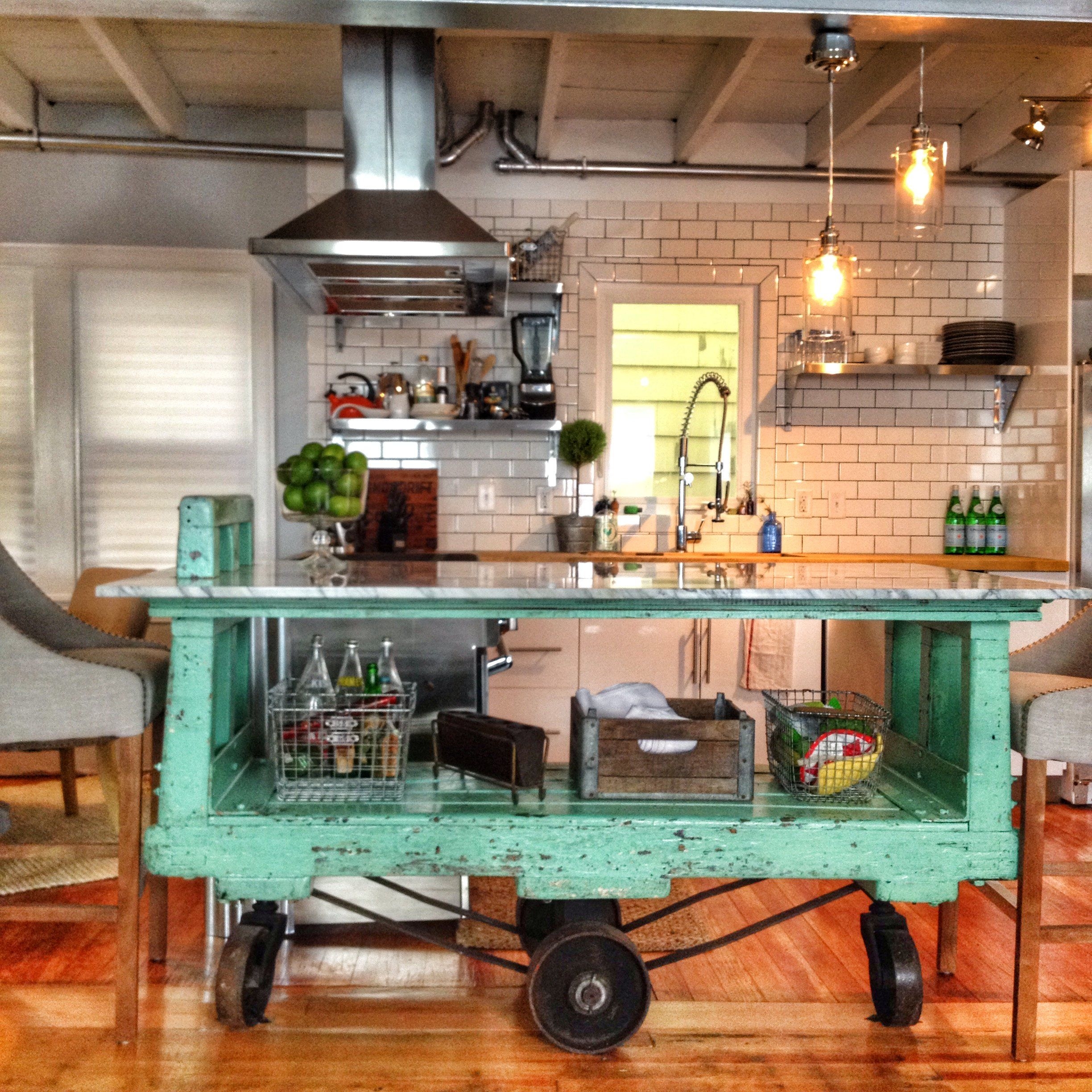 Rustic kitchen island