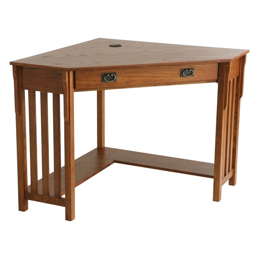 Solid oak desk with hutch